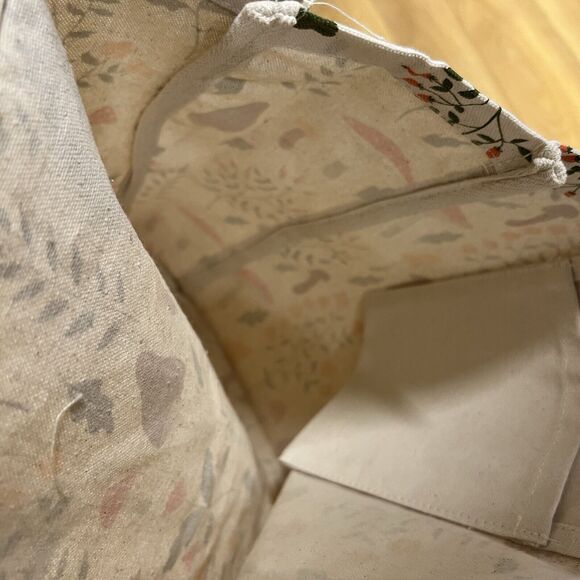 Eccolo MUSHROOM POM POM Reusable Tote Cotton Canvas Bag Multi Botanical - Picture 8 of 12